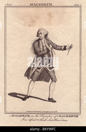 David Garrick as Macbeth. Stock Photo