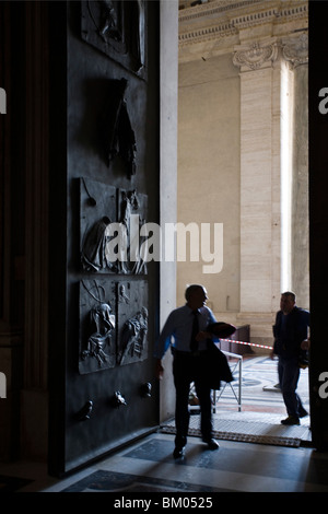 Sain Peter's basilica doorway, Vatican Stock Photo