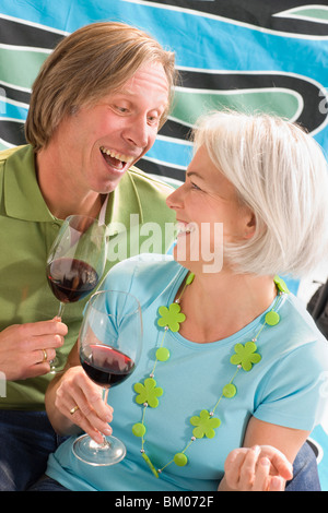 Couple drinking wine Stock Photo