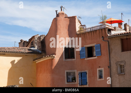 Colourful old building in village of Sillans-la-Cascade central Var,Provence,France Stock Photo