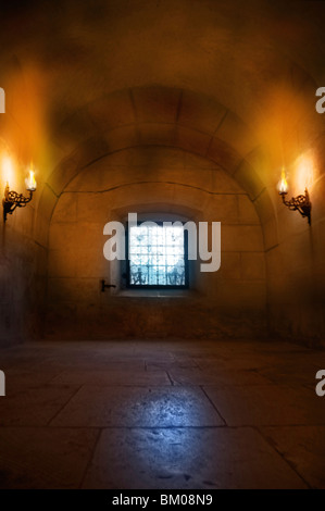 Old dungeon in Slovakia with light from window Stock Photo