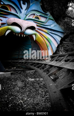 Old fun park in Berlin with train ride Stock Photo