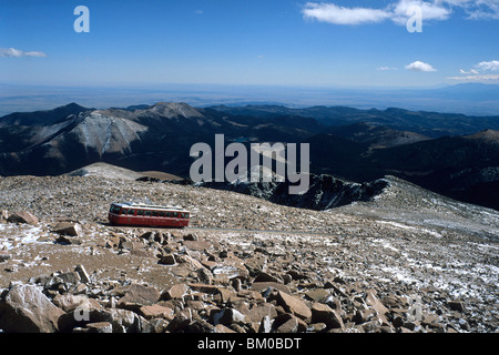 Pikes Peak Cog Railway, Pikes Peak, Colorado, USA Stock Photo