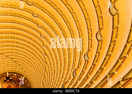 High angle view at the lobby of the Grand Hyatt hotel inside the Jinmao Tower, Shanghai, China, Asia Stock Photo