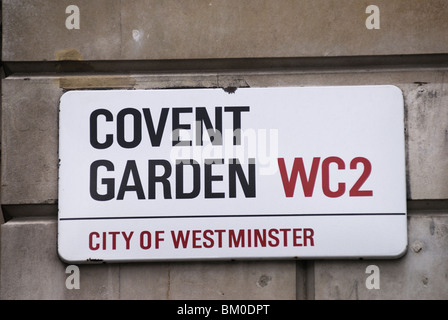 Covent Garden Street Sign, London, England, UK Stock Photo