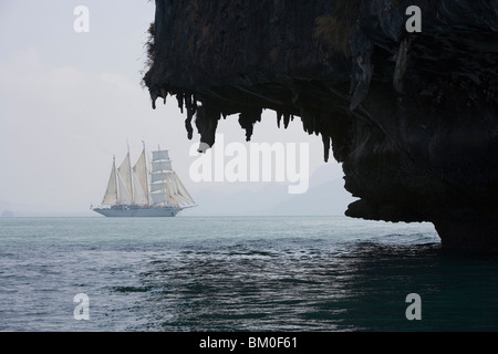 Majestic Clipper Star Flyer, Phang-Nga Bay, Thailand Stock Photo