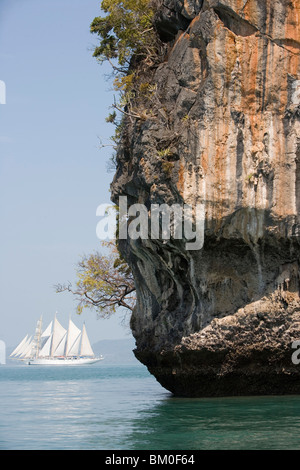 Majestic Clipper Star Flyer, Phang-Nga Bay, Thailand Stock Photo