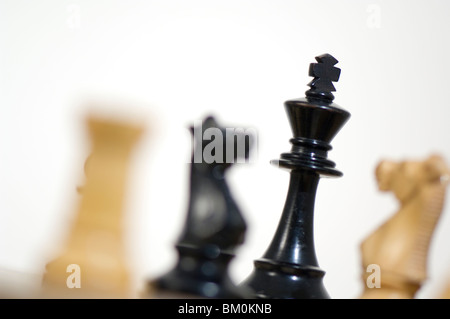 Chess. Various chess pieces on chess board Stock Photo
