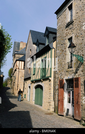 Old houses in Plantagenet City, Old town of Le Mans, Sarthe, France Stock Photo