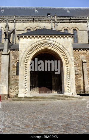 Saint Julien Cathedral in Plantagenet City,Old town of Le Mans, Sarthe, France Stock Photo