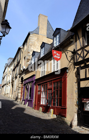 Restaurant Le Nez Rouge in Plantagenet City, Old town of Le Mans, Sarthe, France Stock Photo