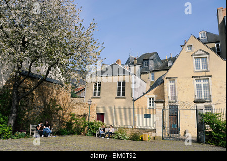 Esplanade du Bicentenaire in Plantagenet City, Old town of Le Mans, Sarthe, France Stock Photo