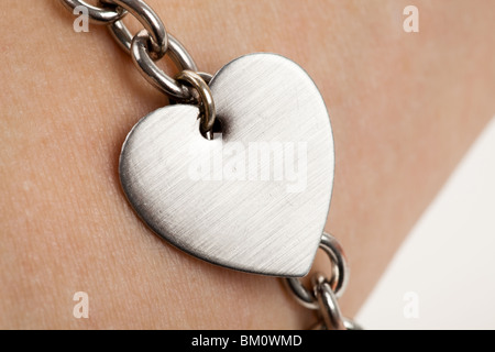Chain and Heart Shape close up Stock Photo