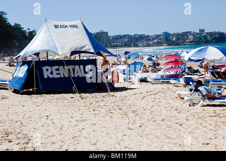 Surfboard rentals on Manly Beach Stock Photo