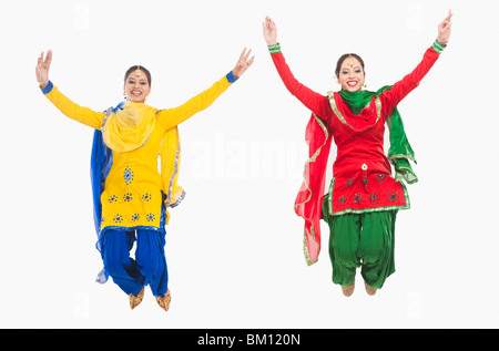 Bhangra the traditional folk dance from Punjab in North India Stock Photo