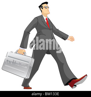 Businessman walking with a briefcase Stock Photo