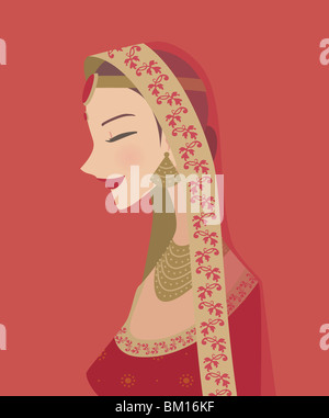 Indian bride in traditional wedding dress Stock Photo