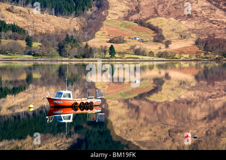 Reflections in Loch Leven, Near Ballachulish, Glencoe, Scottish Highlands, Scotland, UK Stock Photo