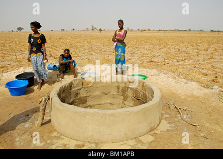 Well in a Peul village, Republic of Senegal, Africa Stock Photo