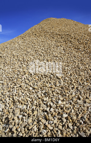 crushed pound stone mound quarry open blue sky 