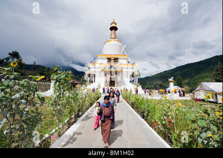 Pilgrims at the National Memorial Chorten, Thimphu, Bhutan, Asia Stock Photo