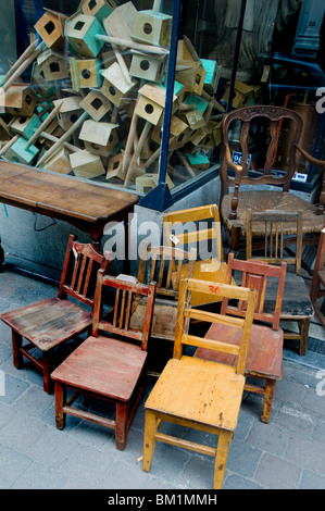 Rue Blaes Straat Brussels Belgium flea market near  Place de Grandsablon antiques market Grote Zavel Stock Photo