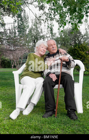 Two Arm Chairs On Front Pavers Porch Stock Photo - Alamy