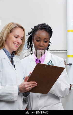 Female doctors working in a laboratory Stock Photo