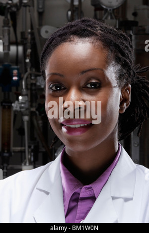 Portrait of a female doctor smiling in a laboratory Stock Photo