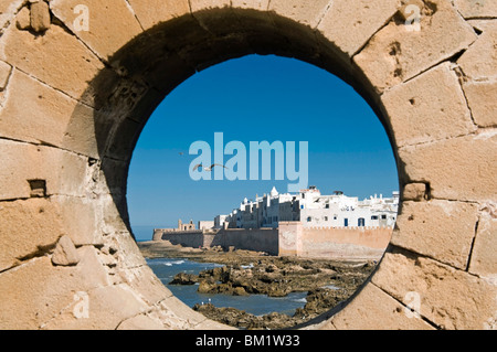 View of the ramparts of the Old City, UNESCO World Heritage Site, Essaouira, Morocco, North Africa, Africa Stock Photo