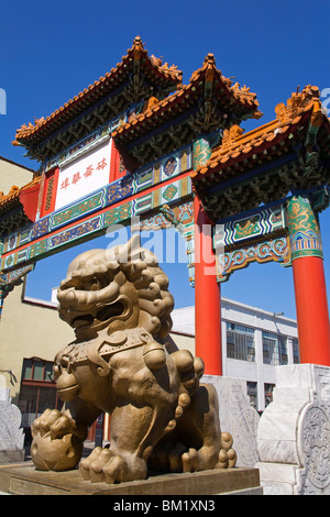 Chinatown Gate in the Chinatown District of Portland, Oregon, United States of America, North America Stock Photo