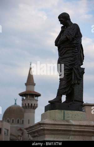 Ovid statue, Ovid Square, Mahmudiye mosque, Constanta, Romania, Europe Stock Photo