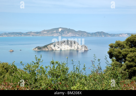 Marathonisi island where the caretta sea turtle lays its eggs. Zakynthos, Greece. Stock Photo