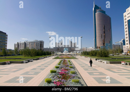 Modern architecture near the Bayterek Tower, Astana, Kazakhstan, Central Asia Stock Photo