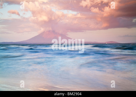 View from San Jorge of Conception Volcano, Ometepe Island, Nicaragua Stock Photo