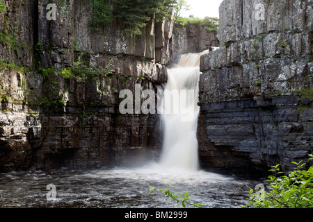 High Force Waterfall, 70 feet (21 m) high, Upper Teesdale, County Durham, UK Stock Photo