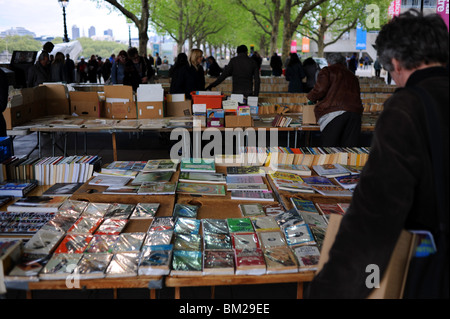The Second hand bookstalls on The South Bank in London city centre UK Stock Photo