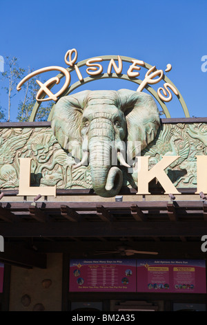 Orlando, FL - Jan 2009 - Elephant on sign at main entrance to Disney's Animal Kingdom in Orlando Florida Stock Photo