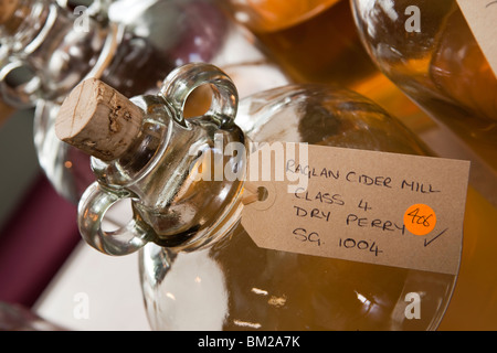 UK, England, Herefordshire, Putley, Big Apple Event, Dry Perry competition entry by Raglan Cider Mill in demijohn Stock Photo