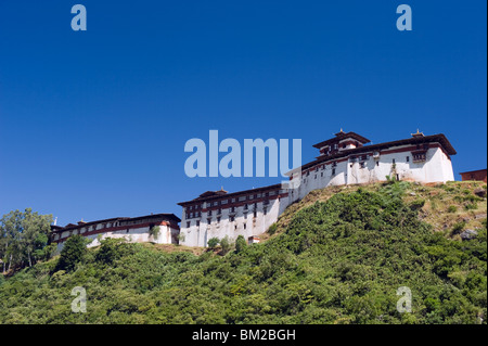 Ridge top Wangdue Phodrang Dzong, founded by the Zhabdrung in 1638, Bhutan Stock Photo