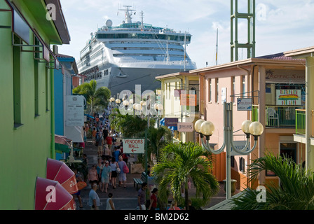 Heritage Quay, Cruising Boat, St.John's, Antigua, Leeward Islands, West Indies, Caribbean Stock Photo