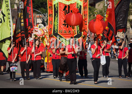 Golden Dragon Parade, Chinese New Year Festival, Chinatown, Los Angeles, California, USA Stock Photo