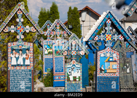 Merry Cemetery, Sapanta, Maramures, Romania Stock Photo