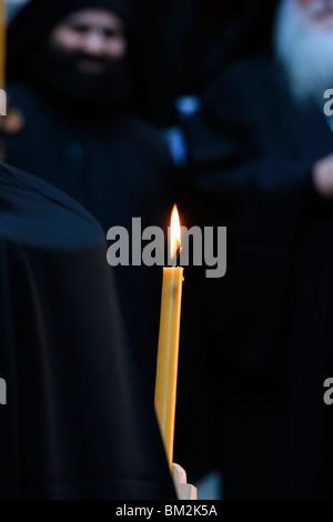 Monk at Koutloumoussiou monastery on Mount Athos, Greece Stock Photo