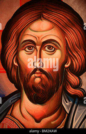 Greek Orthodox icon depicting Christ, Thessaloniki, Macedonia, Greece Stock Photo
