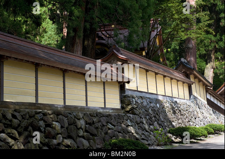 Perimeter wall at Eiheiji Temple, headquarters of Soto sect of Zen Buddhism, in Fukui, Japan Stock Photo