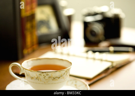 Tea on a desk Stock Photo