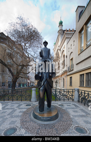 statue of Franz Kafka, Prague, Czech Republic Stock Photo