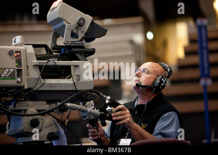 Cameraman and HD Camera (Side) Stock Photo