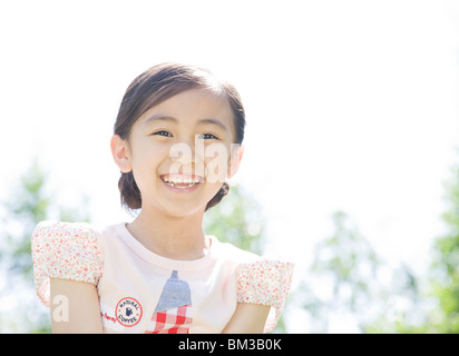 A Girl with Fleshly Green Stock Photo